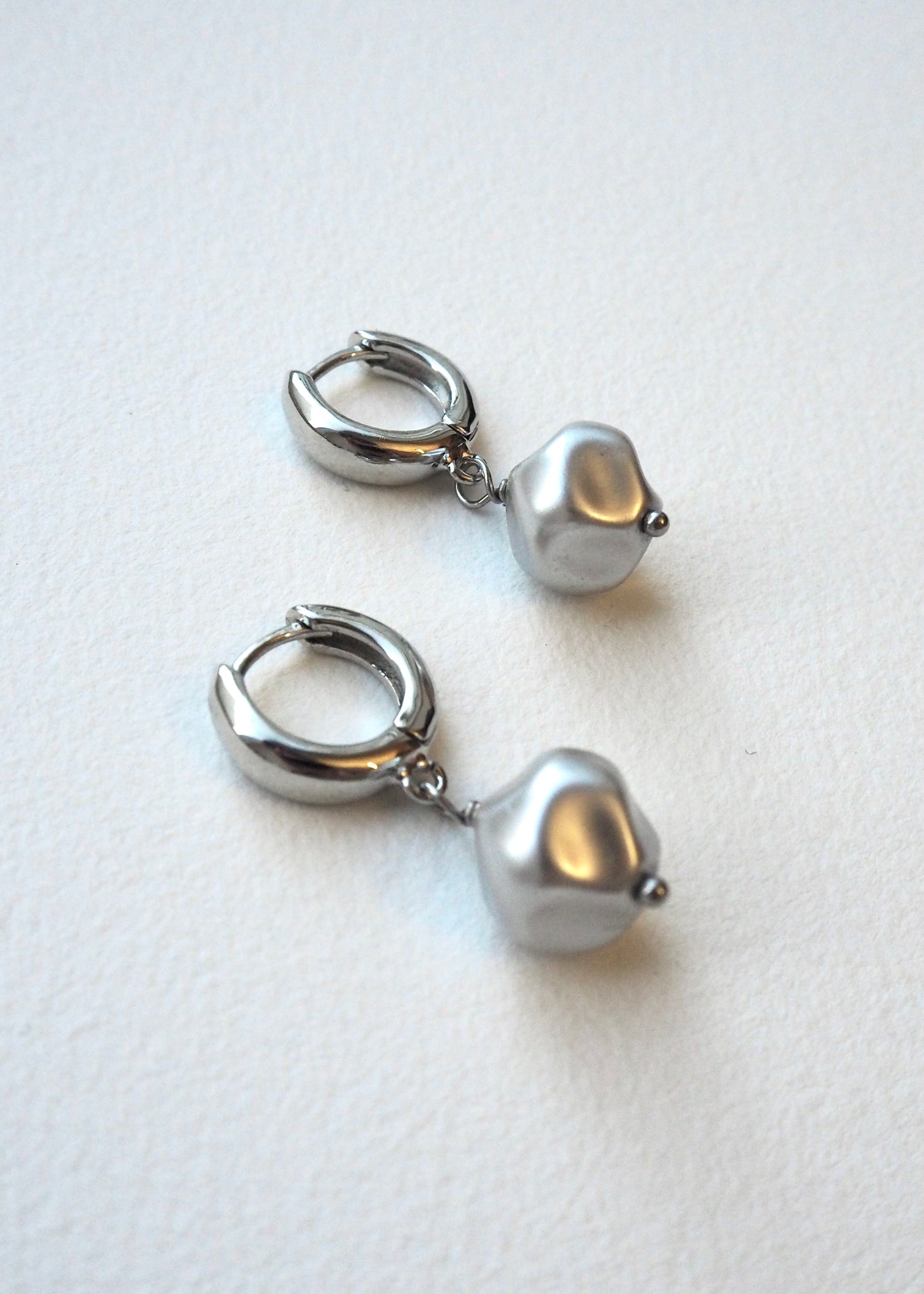 POPPY silver sand earrings