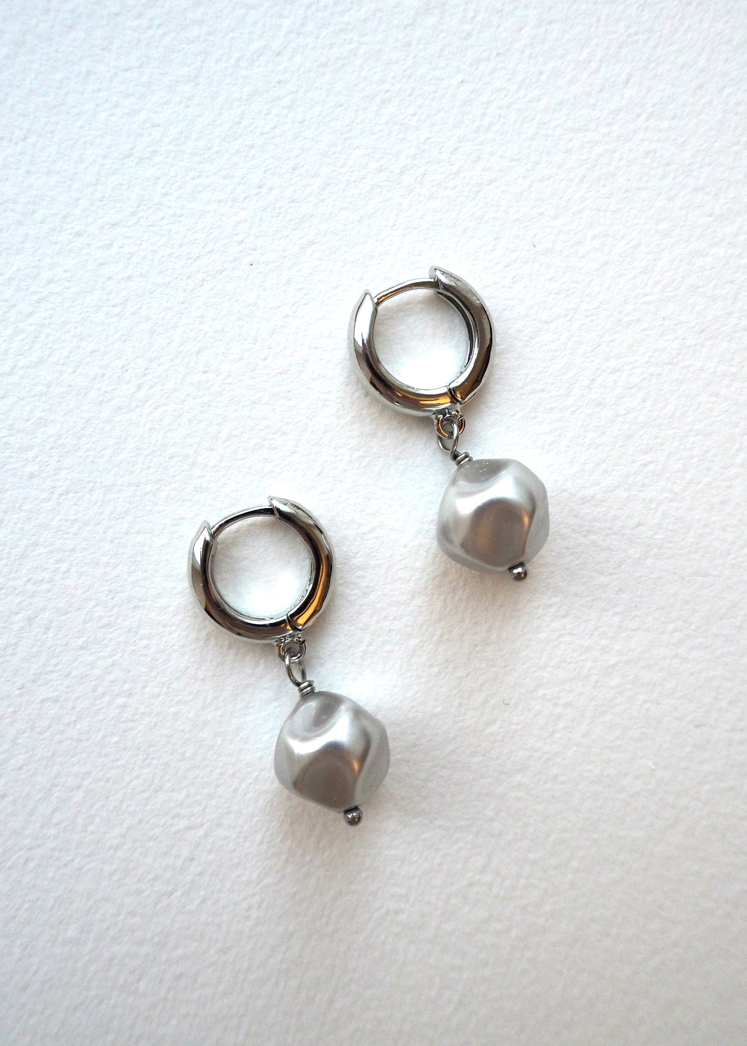 POPPY silver sand earrings